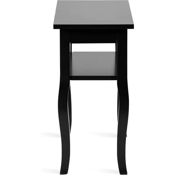 imageKate and Laurel Lillian Transitional Wood Side Table 18 x 12 x 24 White Chic Traditional Accent Table for Storage and DisplayBlack