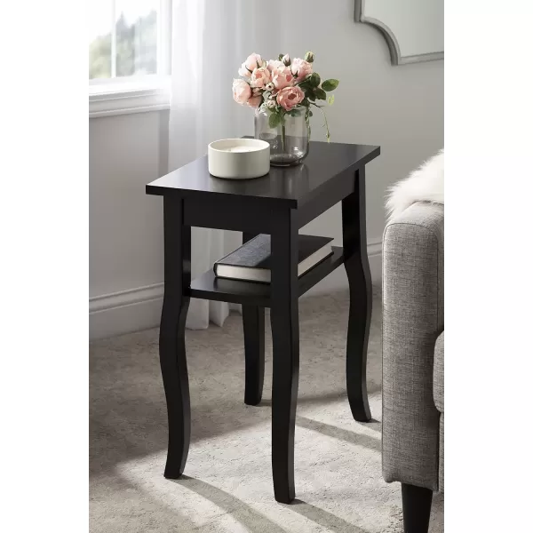imageKate and Laurel Lillian Transitional Wood Side Table 18 x 12 x 24 White Chic Traditional Accent Table for Storage and DisplayBlack