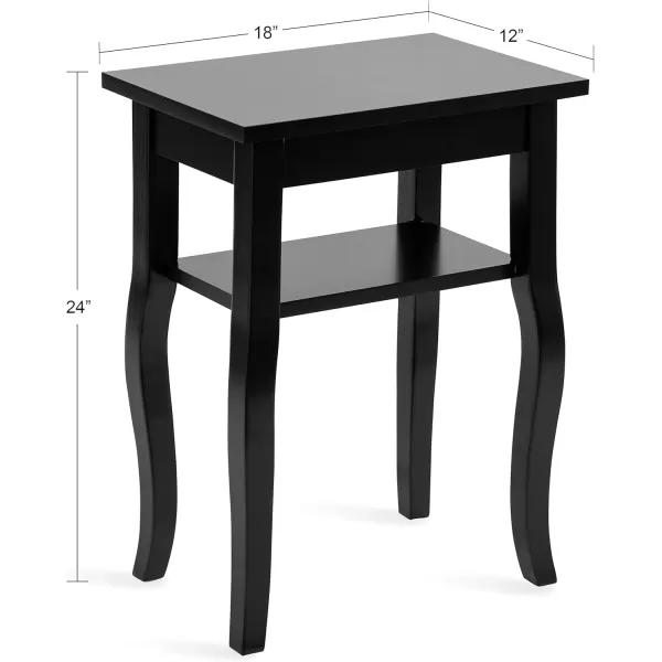 imageKate and Laurel Lillian Transitional Wood Side Table 18 x 12 x 24 White Chic Traditional Accent Table for Storage and DisplayBlack