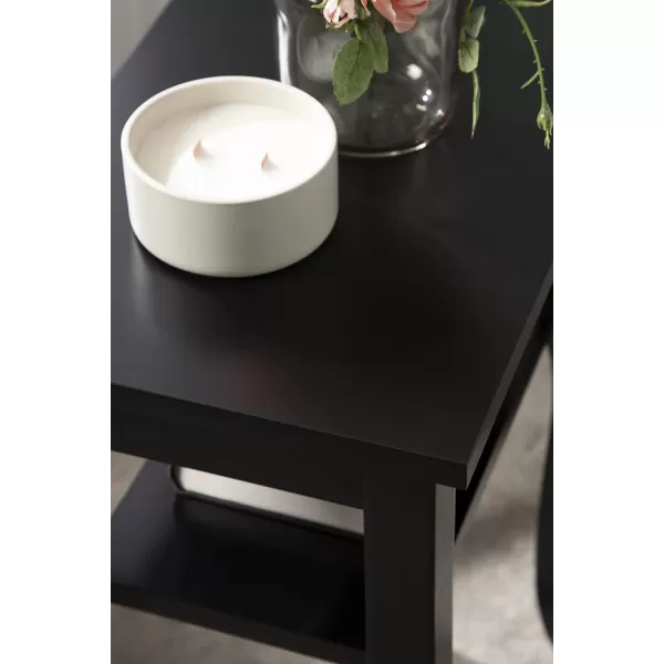imageKate and Laurel Lillian Transitional Wood Side Table 18 x 12 x 24 White Chic Traditional Accent Table for Storage and DisplayBlack