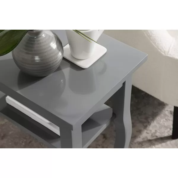imageKate and Laurel Lillian Transitional Wood Side Table 18 x 12 x 24 White Chic Traditional Accent Table for Storage and DisplayGrey