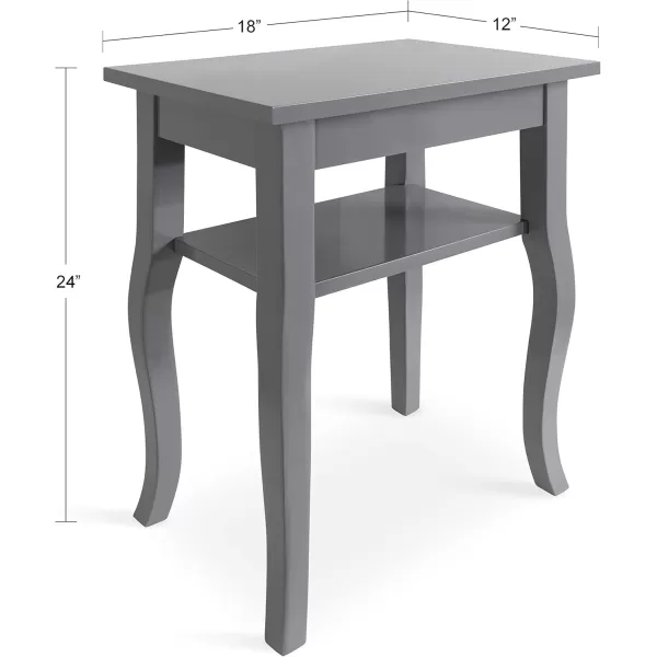 imageKate and Laurel Lillian Transitional Wood Side Table 18 x 12 x 24 White Chic Traditional Accent Table for Storage and DisplayGrey