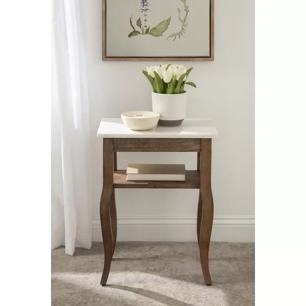 imageKate and Laurel Lillian Transitional Wood Side Table 18 x 12 x 24 White Chic Traditional Accent Table for Storage and DisplayNatural