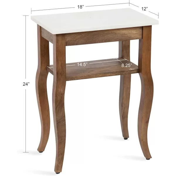 imageKate and Laurel Lillian Transitional Wood Side Table 18 x 12 x 24 White Chic Traditional Accent Table for Storage and DisplayNatural