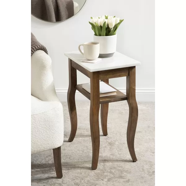 imageKate and Laurel Lillian Transitional Wood Side Table 18 x 12 x 24 White Chic Traditional Accent Table for Storage and DisplayNatural