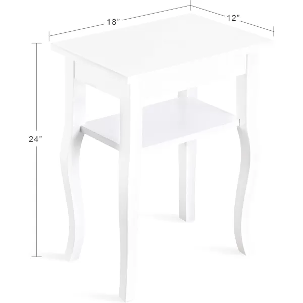 imageKate and Laurel Lillian Transitional Wood Side Table 18 x 12 x 24 White Chic Traditional Accent Table for Storage and DisplayWhite