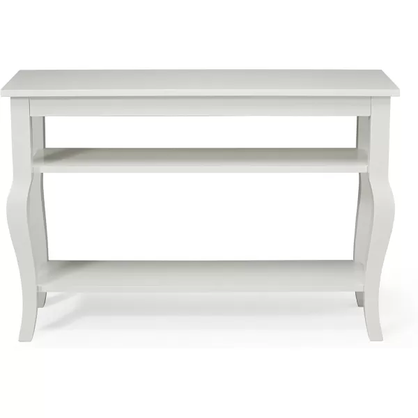 imageKate and Laurel Lillian Wood Console Table with Curved Legs and Two Shelves WhiteWhite
