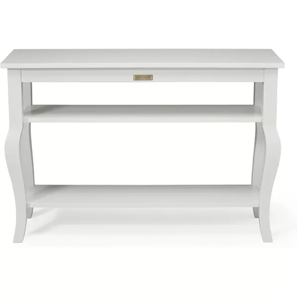 imageKate and Laurel Lillian Wood Console Table with Curved Legs and Two Shelves WhiteWhite