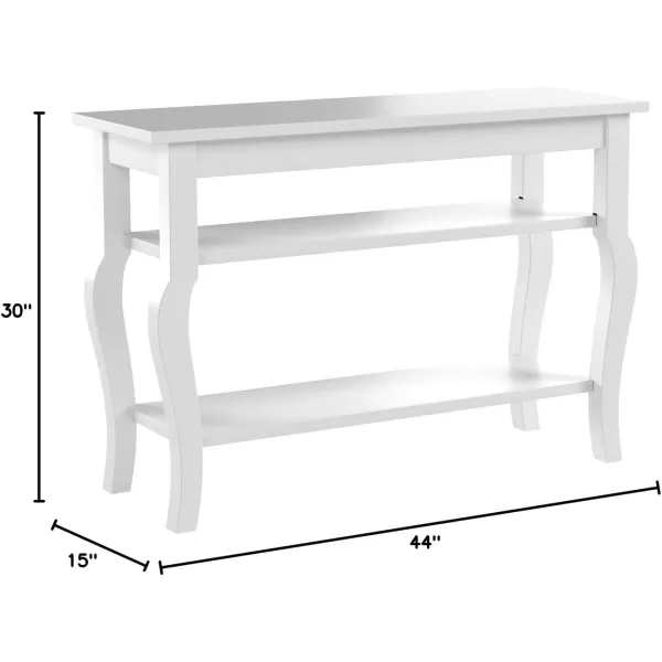 imageKate and Laurel Lillian Wood Console Table with Curved Legs and Two Shelves WhiteWhite