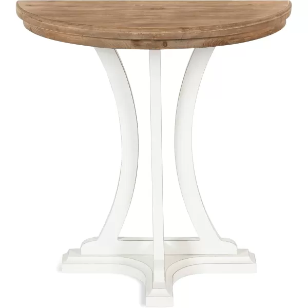 imageKate and Laurel Linsley Farmhouse Half Moon Console Table 30 x 15 x 31 Rustic Brown and White Charming Rustic Table for Storage and Display