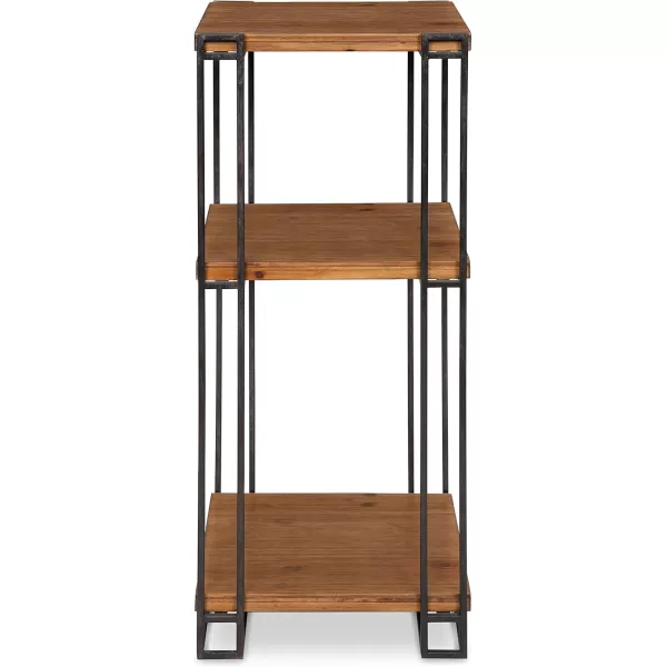 imageKate and Laurel Lintz Wood and Metal Plant Tea Table with Three Shelves Rustic Caramel Finish