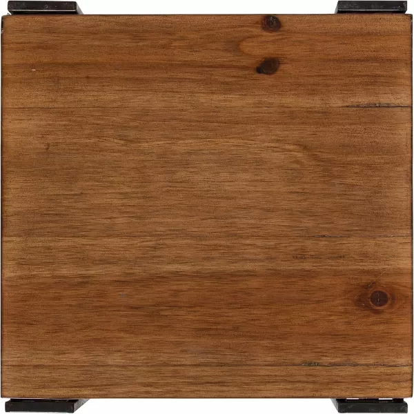 imageKate and Laurel Lintz Wood and Metal Plant Tea Table with Three Shelves Rustic Caramel Finish