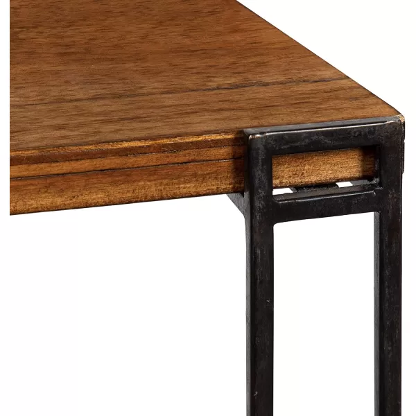 imageKate and Laurel Lintz Wood and Metal Plant Tea Table with Three Shelves Rustic Caramel Finish