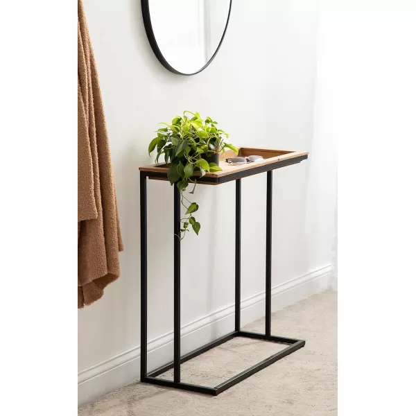 imageKate and Laurel Lockridge Modern Farmhouse Metal and Wooden Console Table with Removable Tray Top 28x13x31 Natural