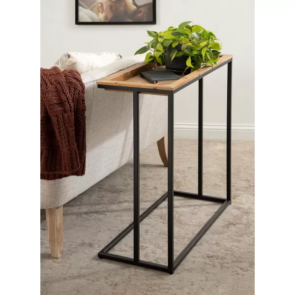 imageKate and Laurel Lockridge Modern Farmhouse Metal and Wooden Console Table with Removable Tray Top 28x13x31 Natural