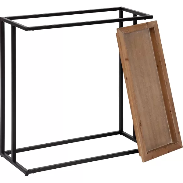 imageKate and Laurel Lockridge Modern Farmhouse Metal and Wooden Console Table with Removable Tray Top 28x13x31 Natural