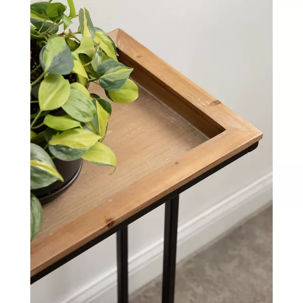 imageKate and Laurel Lockridge Modern Farmhouse Metal and Wooden Console Table with Removable Tray Top 28x13x31 Natural