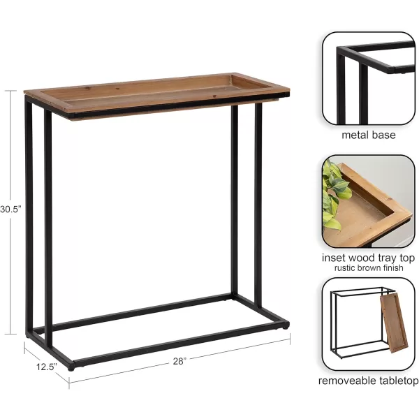 imageKate and Laurel Lockridge Modern Farmhouse Metal and Wooden Console Table with Removable Tray Top 28x13x31 Natural