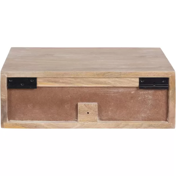 imageKate and Laurel Mirza Transitional Solid Wood Floating Side Table with PullOut Storage Drawer 18x12x6 Natural
