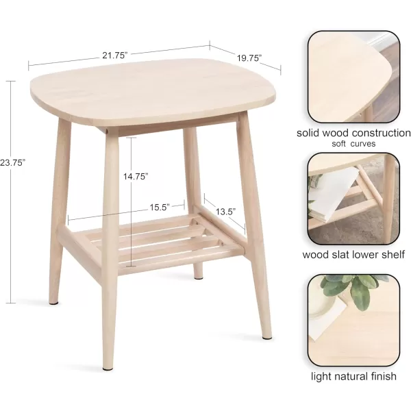 imageKate and Laurel Niles Transitional Tiered Rectangle Side Table with Storage for Entryway Decor and Display 22x20x24 Natural