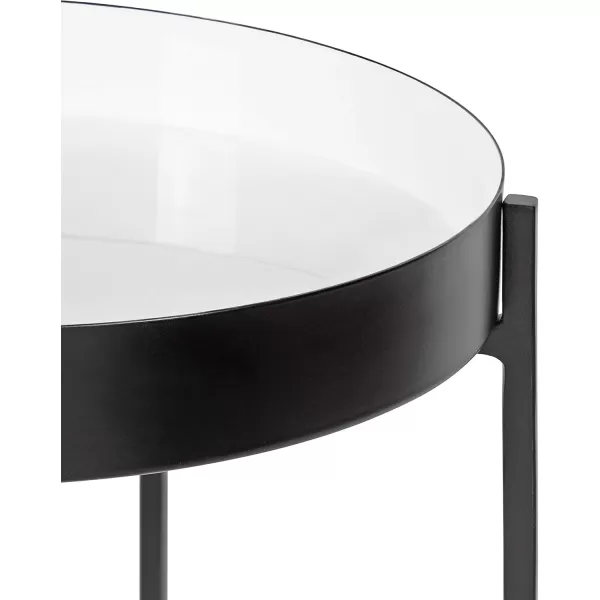 imageKate and Laurel Nira TwoTiered MidCentury Side Table 15quot x 15quot x 24quot Gray and Gold Chic Modern End Table for Storage and DecorBlackWhite