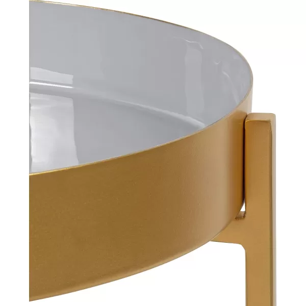 imageKate and Laurel Nira TwoTiered MidCentury Side Table 15quot x 15quot x 24quot Gray and Gold Chic Modern End Table for Storage and DecorGoldGray