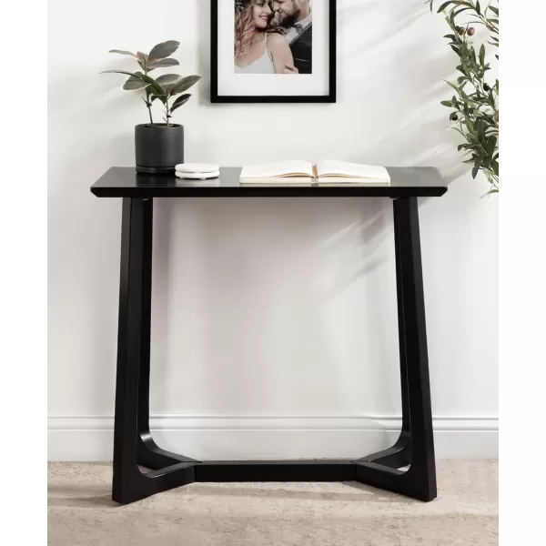 imageKate and Laurel Olivant Modern Rectangle Wood Console Table 32 x 15 x 30 White and Walnut Brown Decorative Geometric TwoTone Entryway Table for Use as a Functional Living Room TableBlack