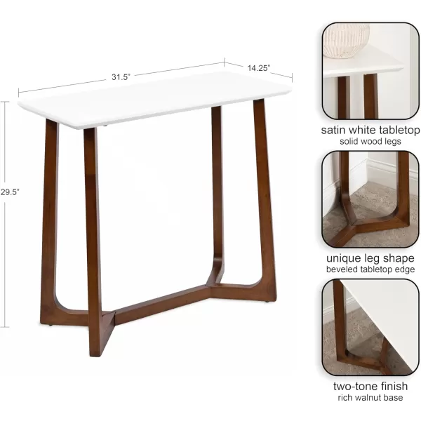 imageKate and Laurel Olivant Modern Rectangle Wood Console Table 32 x 15 x 30 White and Walnut Brown Decorative Geometric TwoTone Entryway Table for Use as a Functional Living Room TableWhiteWalnut Brown