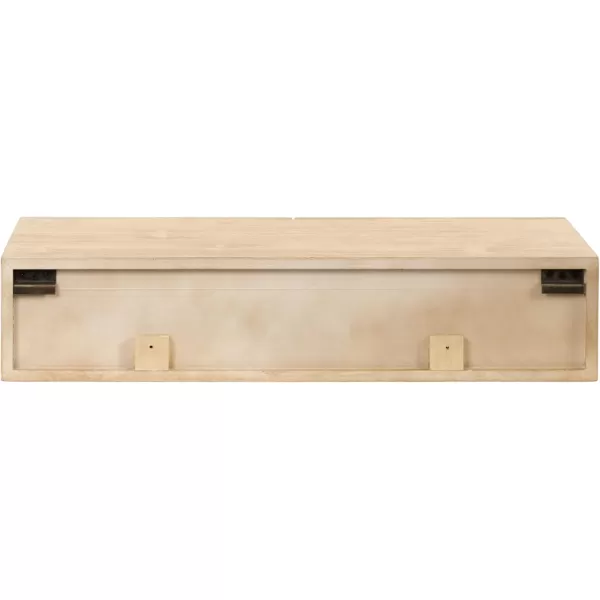 imageKate and Laurel Ori Transitional Cane Rattan Floating Console Table with PullOut Storage Drawers 28x13x6 Natural