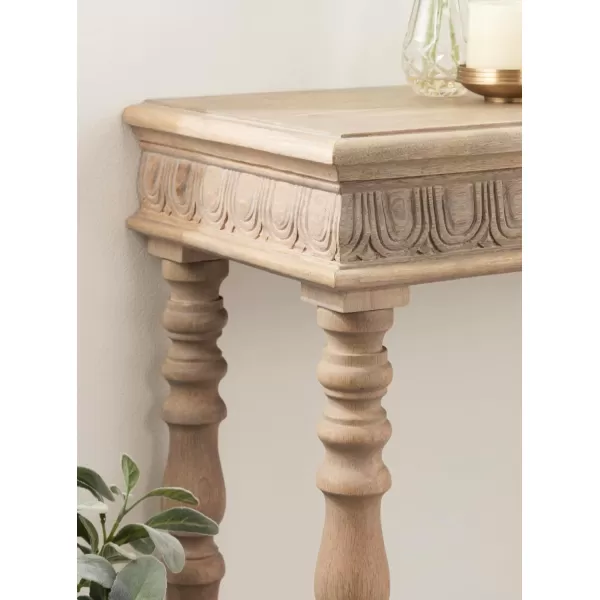 imageKate and Laurel Patresa Traditional Carved Wood Entryway Console Table with Turned Leg Design 36x14x30 Brown