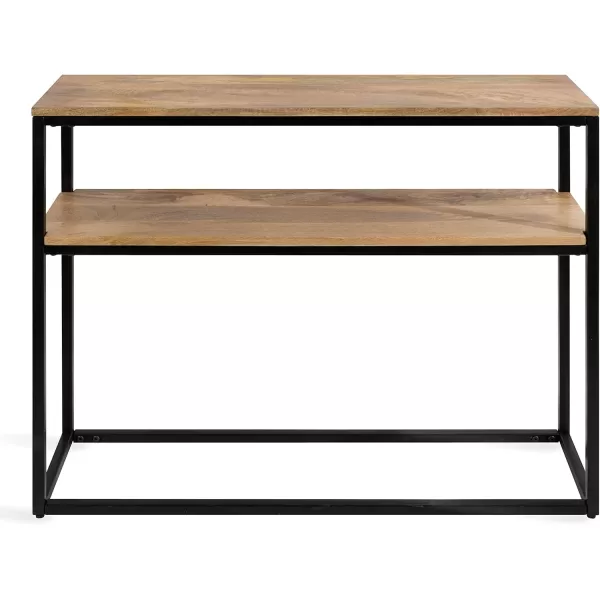 imageKate and Laurel Quarles Wood and Metal Console Table 36x10x30 NaturalBlackNaturalBlack