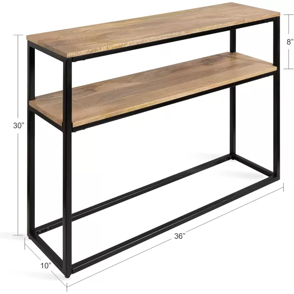 imageKate and Laurel Quarles Wood and Metal Console Table 36x10x30 NaturalBlackNaturalBlack