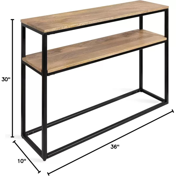 imageKate and Laurel Quarles Wood and Metal Console Table 36x10x30 NaturalBlackNaturalBlack