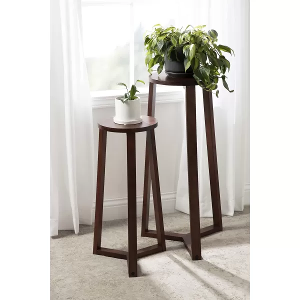 imageKate and Laurel Rioux Round Wood Nesting Tables 2 Piece Walnut BrownWalnut Brown