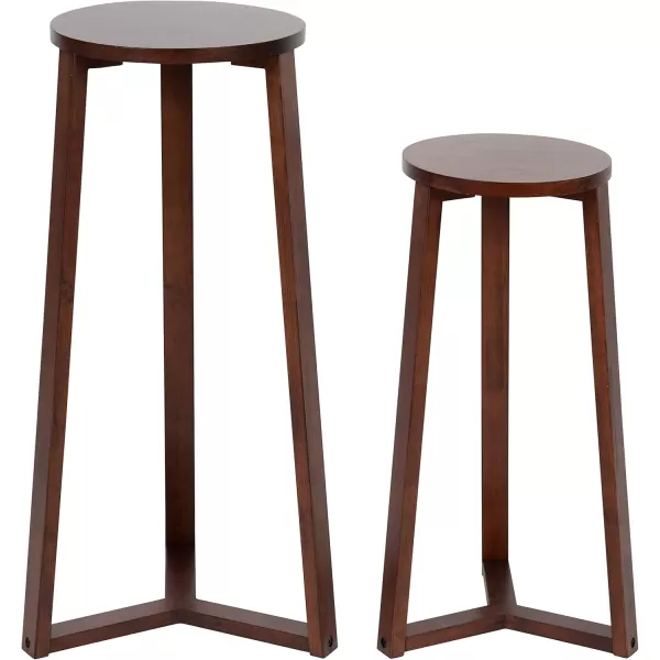 imageKate and Laurel Rioux Round Wood Nesting Tables 2 Piece Walnut BrownWalnut Brown