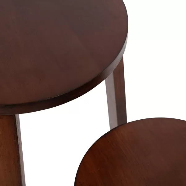 imageKate and Laurel Rioux Round Wood Nesting Tables 2 Piece Walnut BrownWalnut Brown