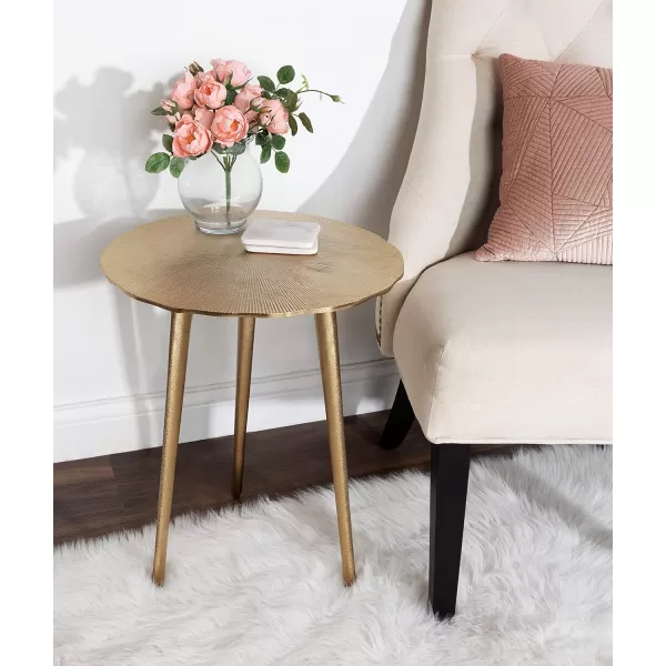 imageKate and Laurel Sancia Modern Side Table 15 x 15 x 20 Gold Sand Casted Iron Table for Display and StorageGold