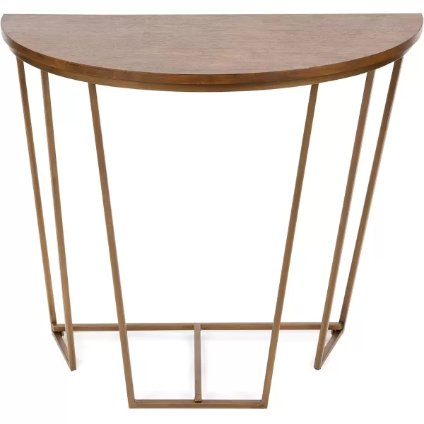 imageKate and Laurel Solvay MidCentury Console Table 36 x 18 x 2975 Walnut Brown and Gold Sophisticated Modern Table for Storage and Display