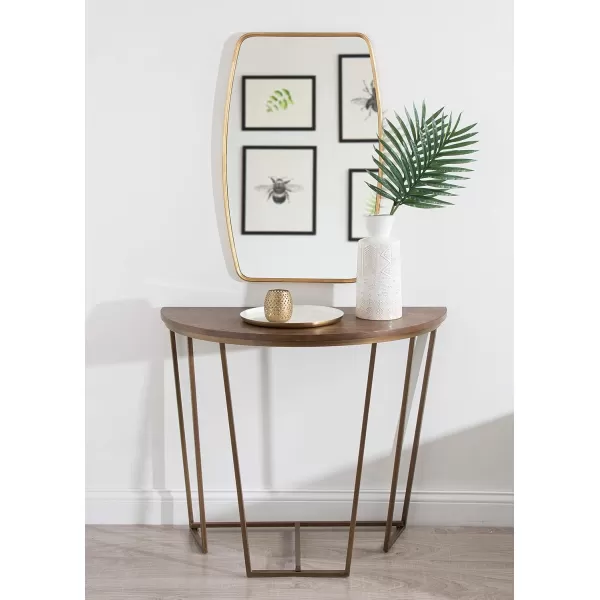 imageKate and Laurel Solvay MidCentury Console Table 36 x 18 x 2975 Walnut Brown and Gold Sophisticated Modern Table for Storage and Display