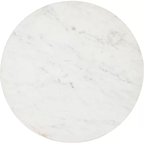 imageKate and Laurel Solvay Round Metal and Marble Side Table 16 x 16 x 24 White Marble and Antique Brass Modern Glam Bedroom Nightstand Table with Premium Natural Marble Stone and Iron Base