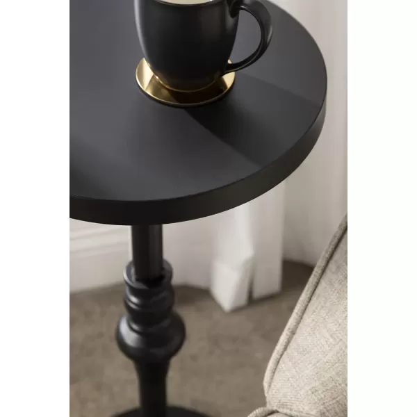 imageKate and Laurel Stratton Rustic Pedestal Table 12quot x 12quot x 26quot Rustic Caramel and Black Decorative Pedestal Table for Smaller Living AreasBlack