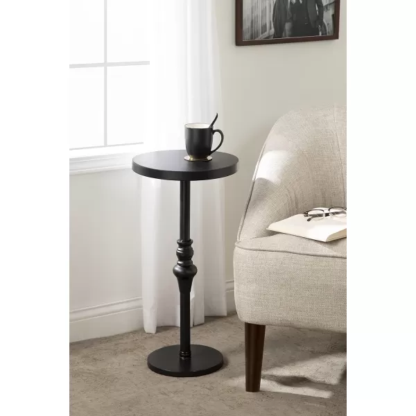 imageKate and Laurel Stratton Rustic Pedestal Table 12quot x 12quot x 26quot Rustic Caramel and Black Decorative Pedestal Table for Smaller Living AreasBlack