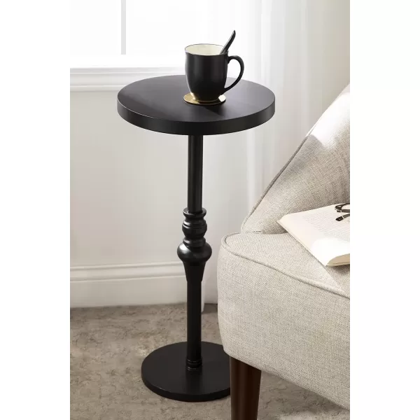 imageKate and Laurel Stratton Rustic Pedestal Table 12quot x 12quot x 26quot Rustic Caramel and Black Decorative Pedestal Table for Smaller Living AreasBlack