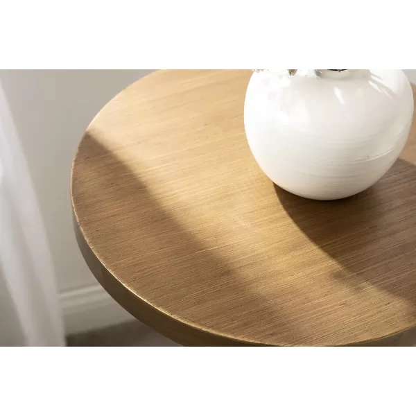 imageKate and Laurel Stratton Rustic Pedestal Table 12quot x 12quot x 26quot Rustic Caramel and Black Decorative Pedestal Table for Smaller Living AreasGold