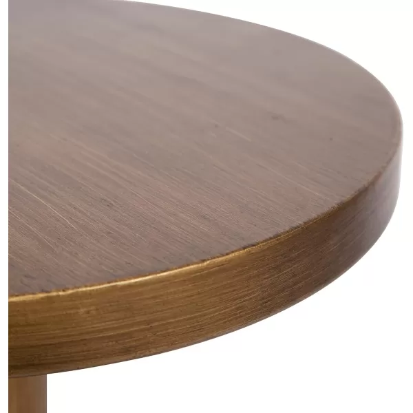 imageKate and Laurel Stratton Rustic Pedestal Table 12quot x 12quot x 26quot Rustic Caramel and Black Decorative Pedestal Table for Smaller Living AreasGold
