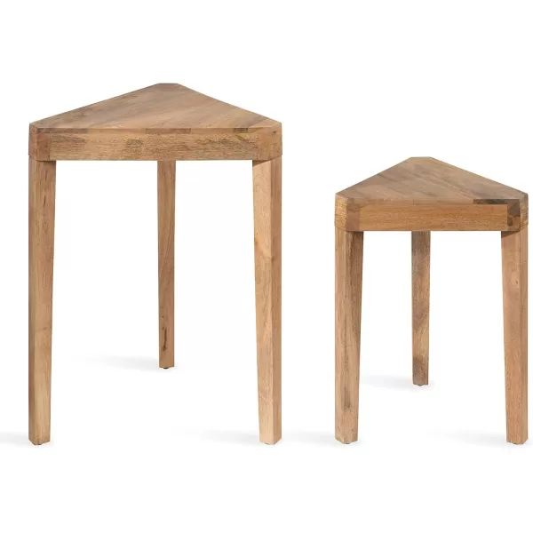 imageKate and Laurel Talcott Decorative Modern Solid Wood Bedroom Nightstand Tables for Storage and Display 2 Piece Natural 2 CountNatural