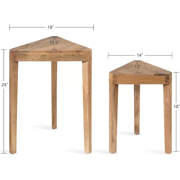 imageKate and Laurel Talcott Decorative Modern Solid Wood Bedroom Nightstand Tables for Storage and Display 2 Piece Natural 2 CountNatural