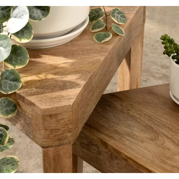 imageKate and Laurel Talcott Decorative Modern Solid Wood Bedroom Nightstand Tables for Storage and Display 2 Piece Natural 2 CountNatural