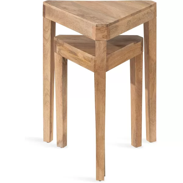 imageKate and Laurel Talcott Decorative Modern Solid Wood Bedroom Nightstand Tables for Storage and Display 2 Piece Natural 2 CountNatural