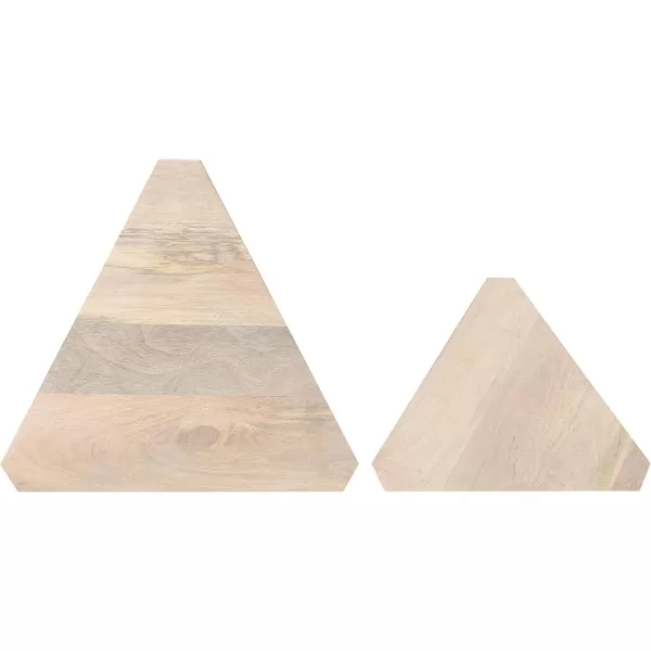 imageKate and Laurel Talcott Decorative Modern Solid Wood Bedroom Nightstand Tables for Storage and Display 2 Piece Natural 2 CountWhite